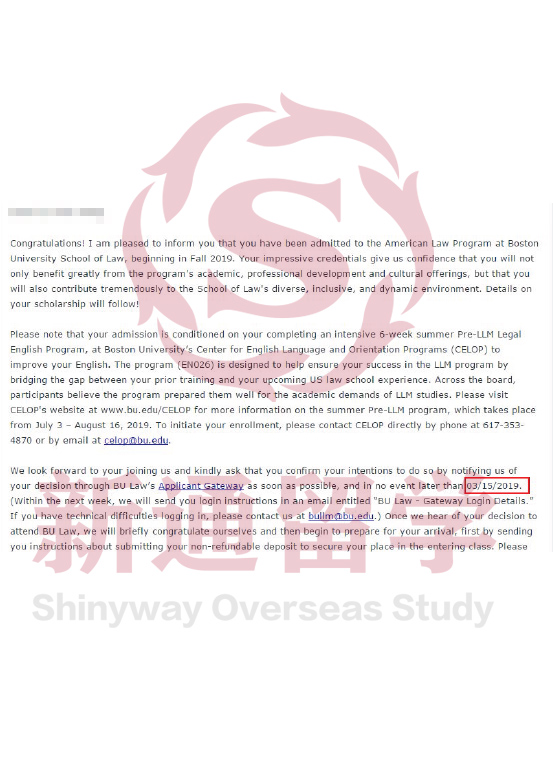 波士顿大学offer