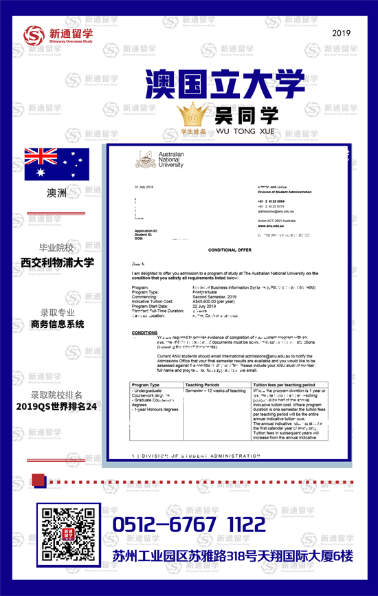 澳国立大学录取案例