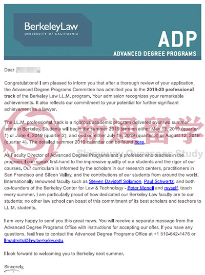 加州大学伯克利分校LLM录取