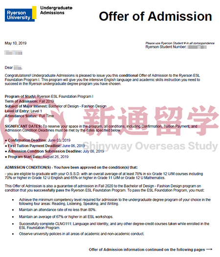 瑞尔森大学服装设计录取