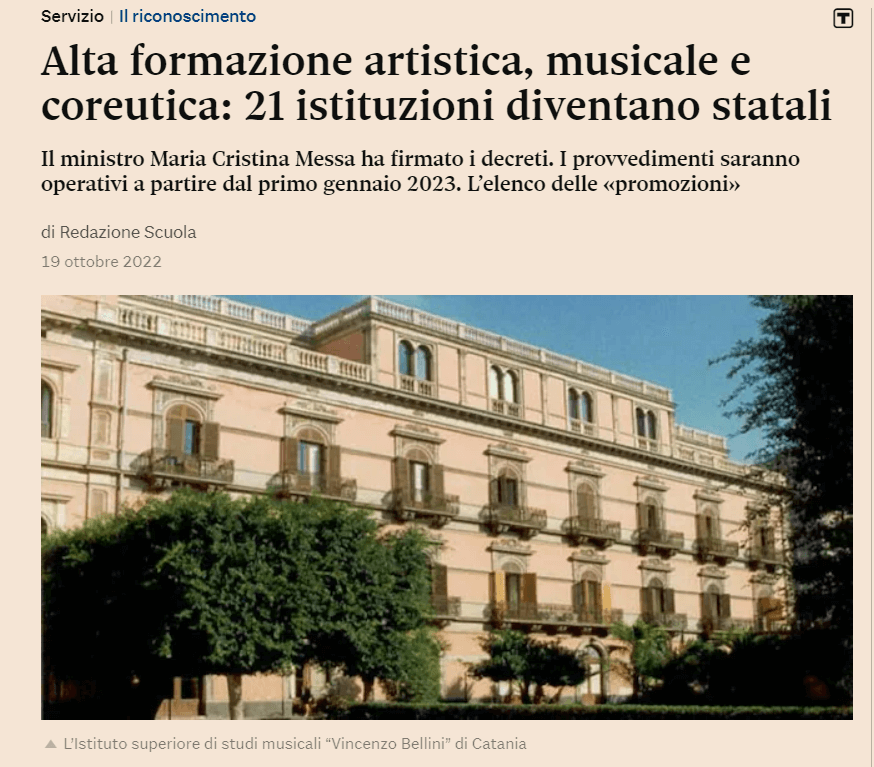 意大利21所高等艺术院校公立化！招生名额更多，免学费！