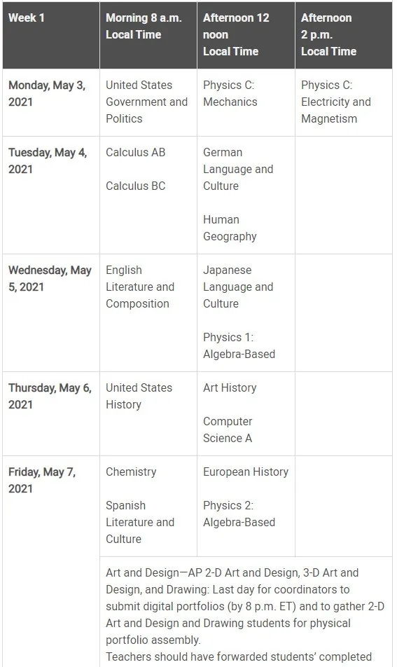 2021 AP  Exam Schedule  Week 1.jpg