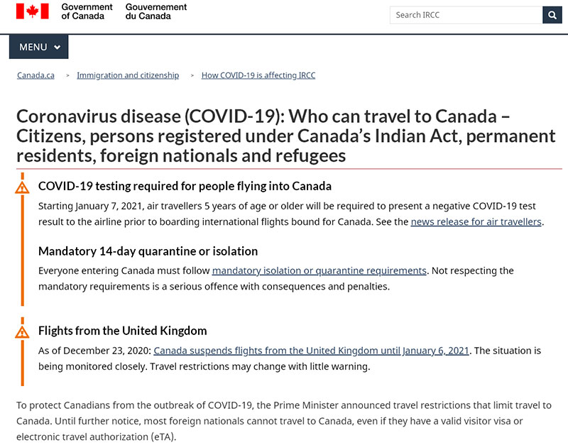加拿大入境新规：需要72小时核酸检测报告